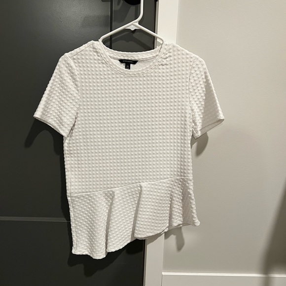 Banana Republic White Blouse - slanted cut with textured material - Picture 1 of 3